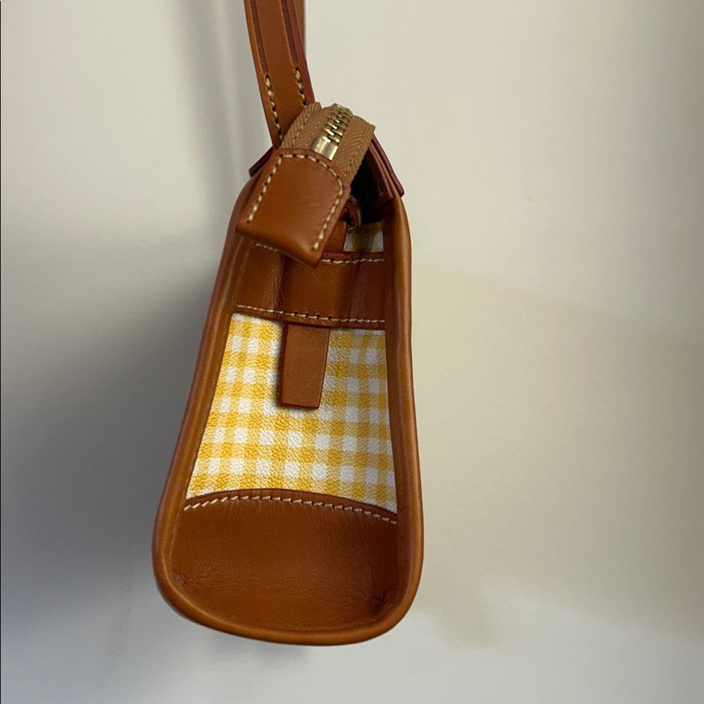 Dooney & Bourke Yellow and Tan Checkered Crossbody Bag - Picture 6 of 9